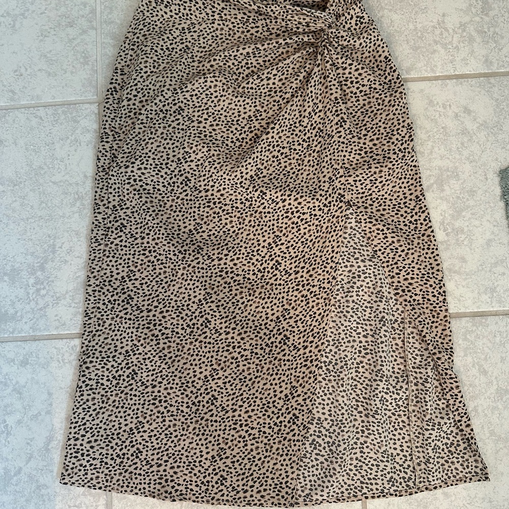 Leopard Print Midi Skirt